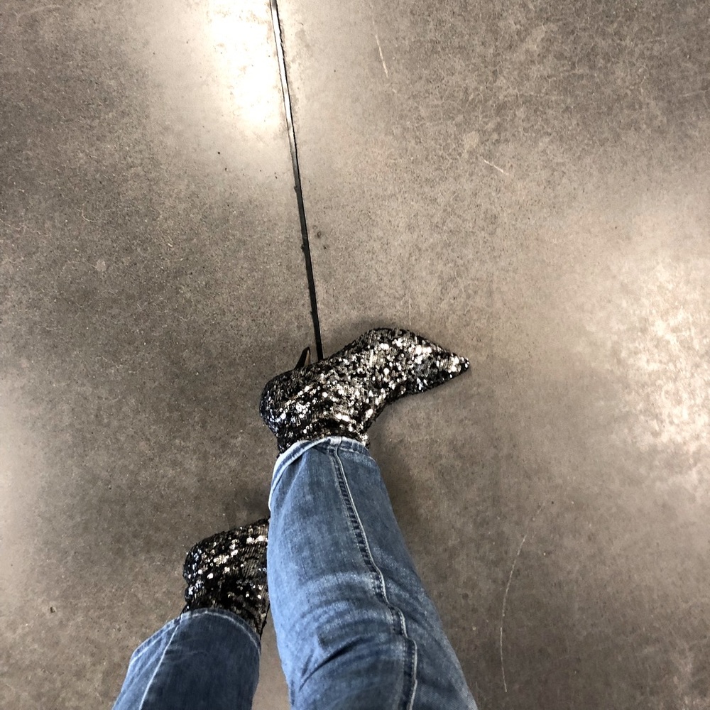Valentino Sequin Stretch Ankle Bootie - Picture 3 of 4
